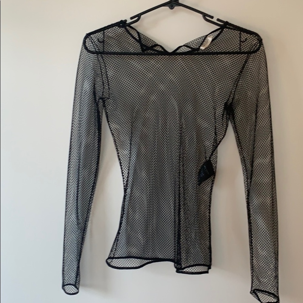 Saint Laurent Fishnet Long-sleeve Top